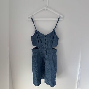 Madewell Blue Denim Cutout Mini Dress